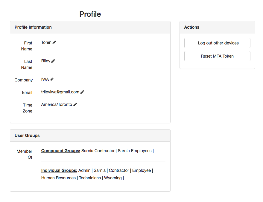 Profile Page